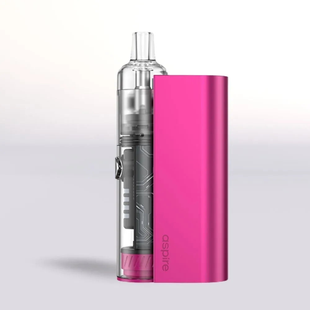 Pink Aspire Cyber GT vape device with 'aspire' branding on a light gray background