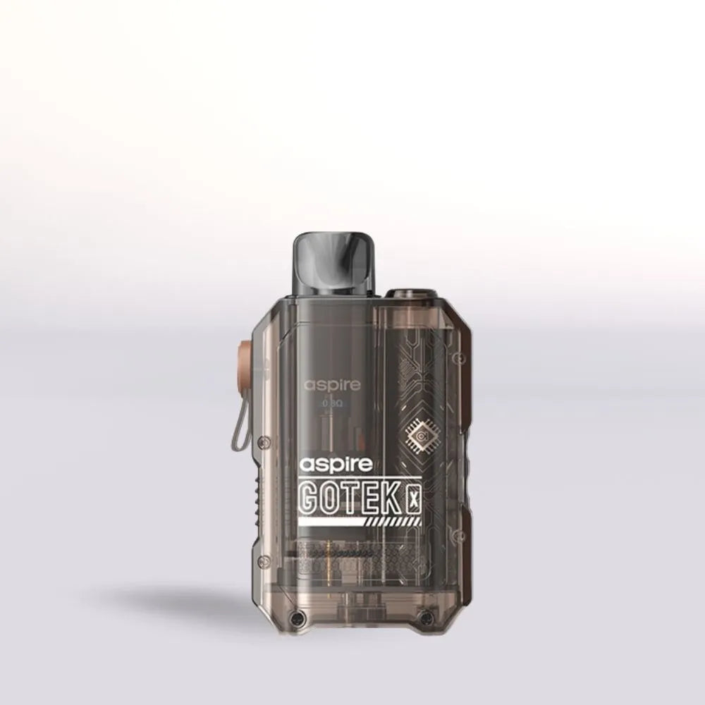 Amber Aspire Gotek X vaping device on a white background