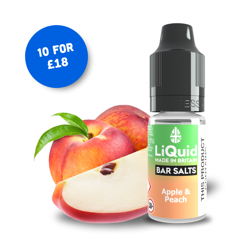 
Apple & Peach Bar Salt Vape Juice Nic Salt