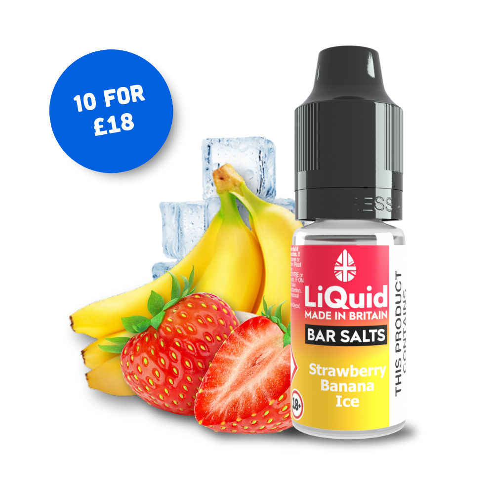 
Strawberry & Banana Ice Bar Salt Vape Juice Nic Salt