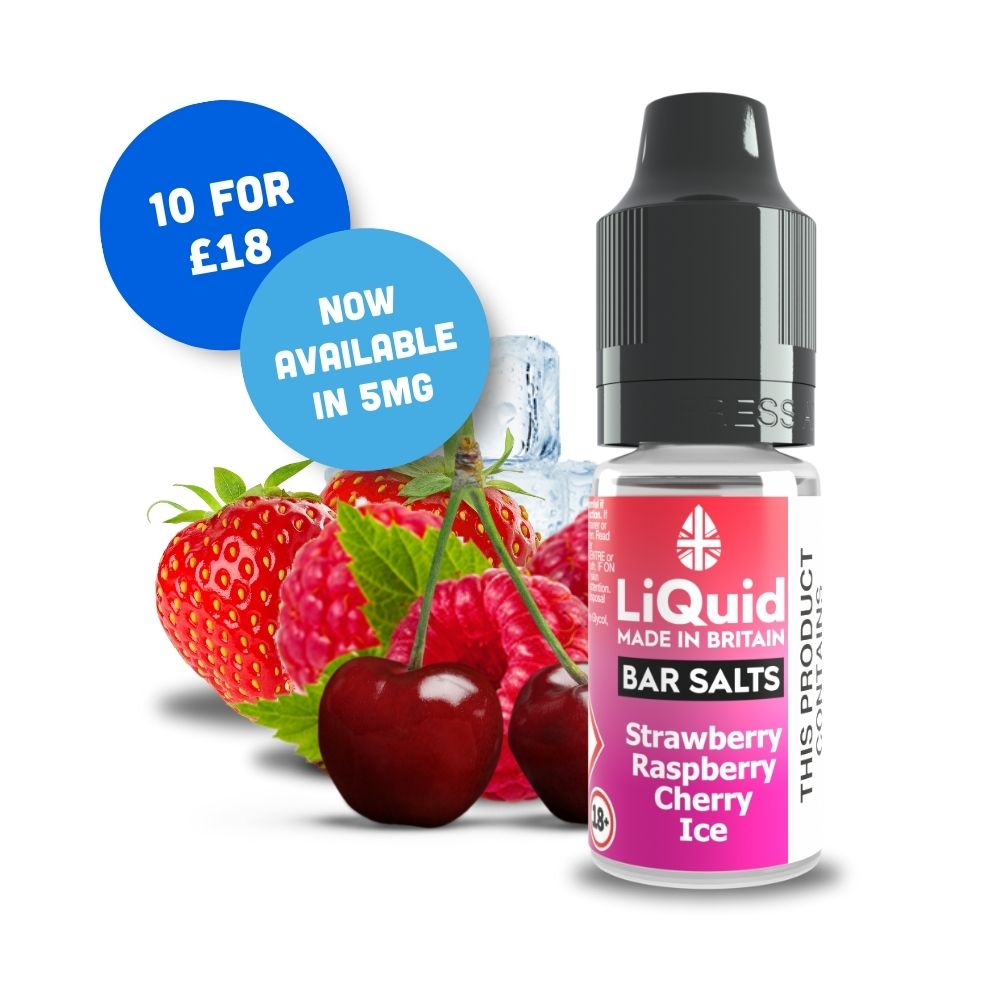 
Strawberry Cherry Raspberry Ice Vape Juice Bar Salt