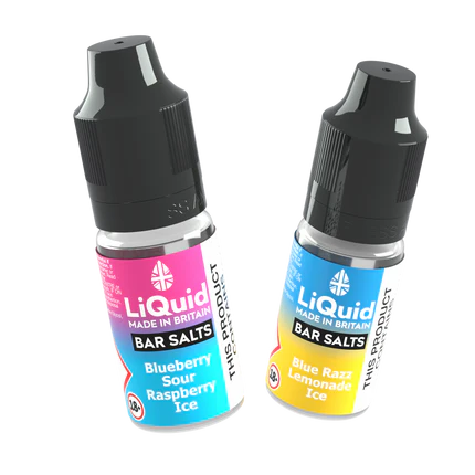 LiQuid's bar salts e-liquids - Blueberry Sour Raspberry Ice and Blue Razz Lemonade Ice