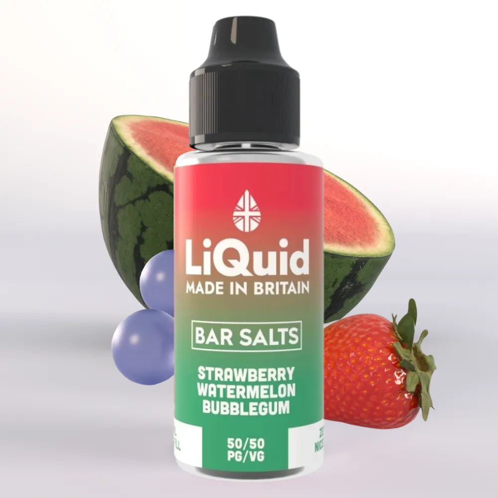 LiQuid Strawberry Watermelon Bubblegum Bar Salts Shortfill Vape Juice 100ml