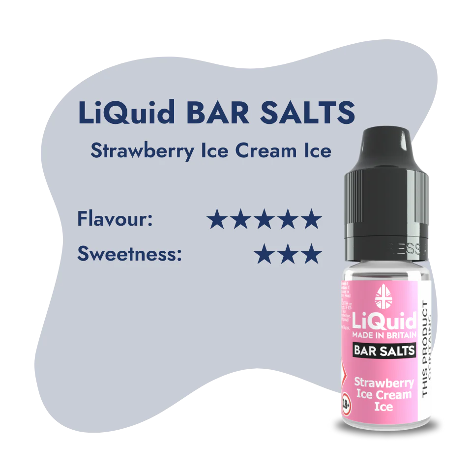 LQuid Strawberry Ice Cream Ice Bar Salts UK Made