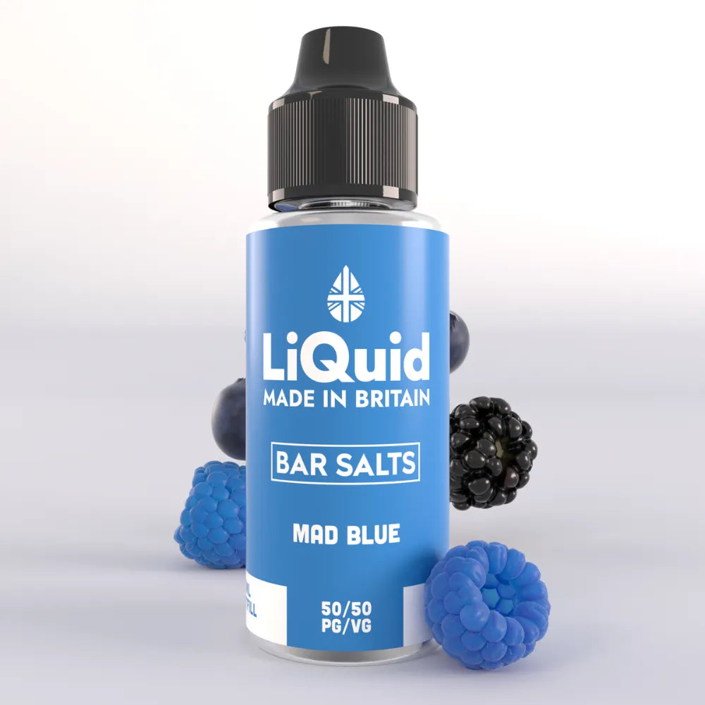 LiQuid Mad Blue Bar Salts Shortfill Vape Juice 100ml
