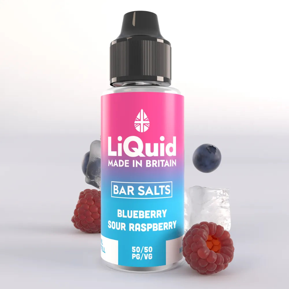 LiQuid Blueberry Sour Raspberry Bar Salts Shortfill Vape Juice 100ml