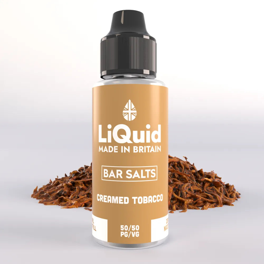 LiQuid Creamed Tobacco Bar Salts Shortfill Vape Juice 100ml