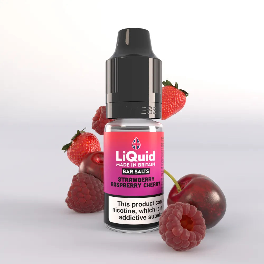 LiQuid Bar Salts Vape Juice 10ml - Strawberry Raspberry Cherry