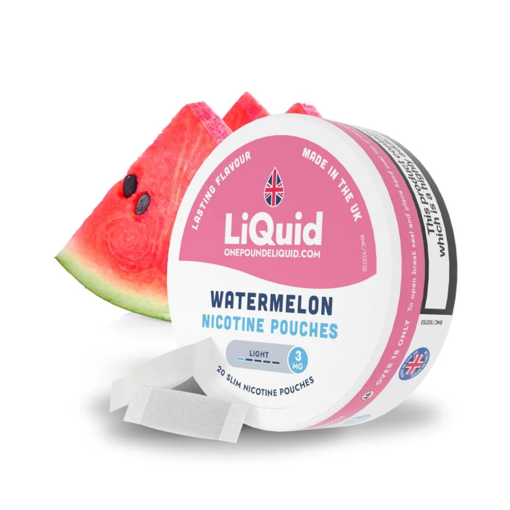 LiQuid Watermelon Nicotine Pouches - 3mg Light Strength