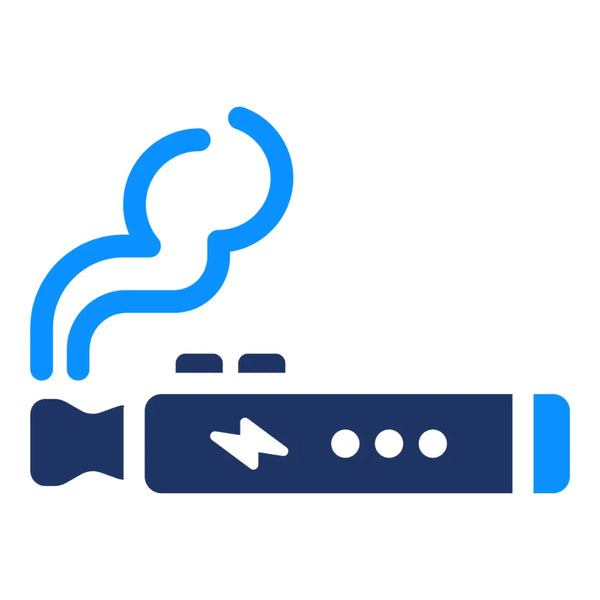 Icon of a vape device with vapour being produced