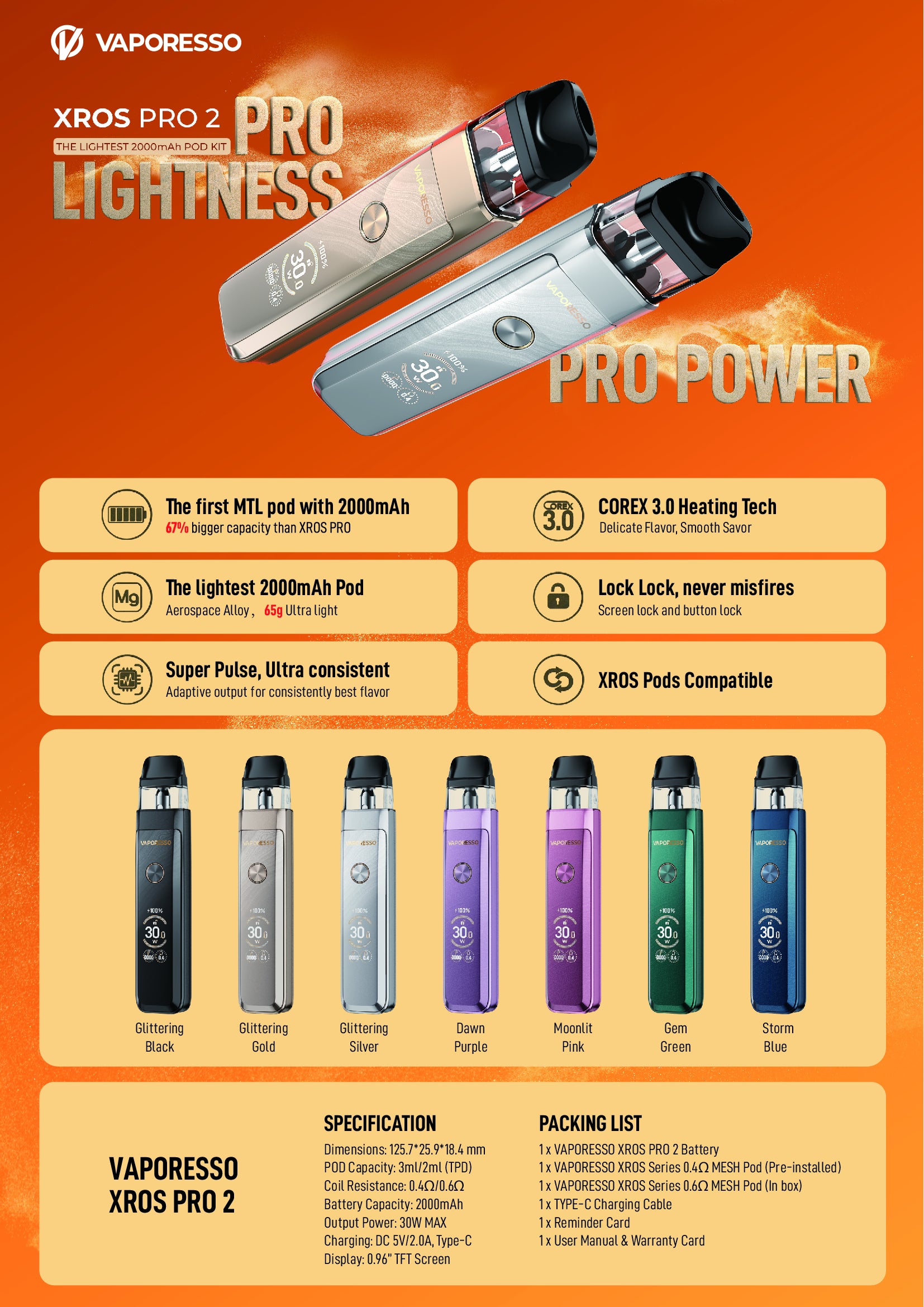 an image of the Xros Pro 2 vape kit flyer
