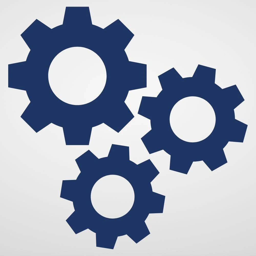 Cog Symbol Blue White One Pound E-LiQuid