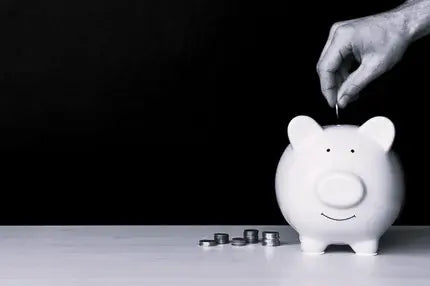 Black and white image of piggy bank