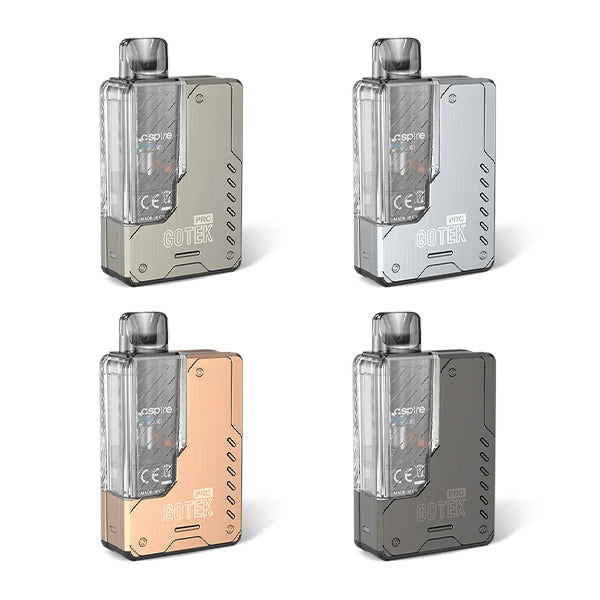 Aspire Gotek Pro Vape Kits in 4 different colours.