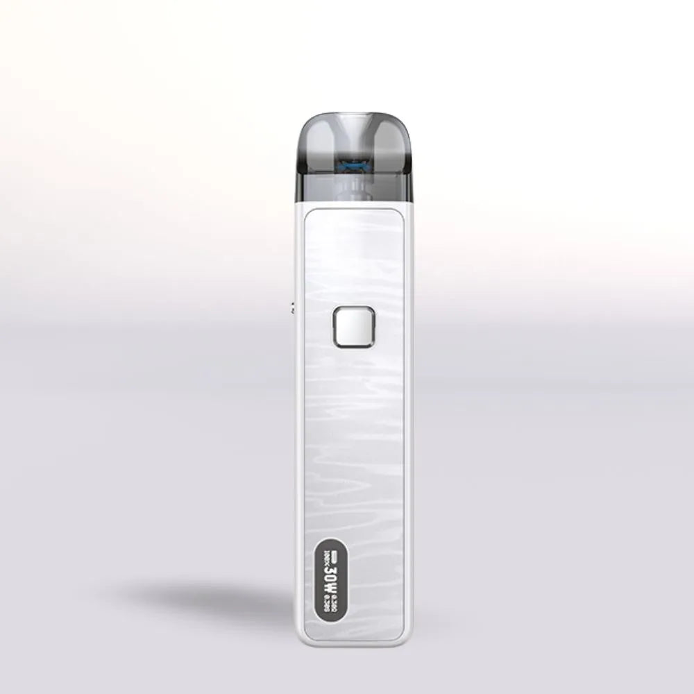 White Aspire Flexus Pro device with a metallic top on a light gray background