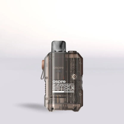
Amber Aspire Gotek X vaping device on a white background