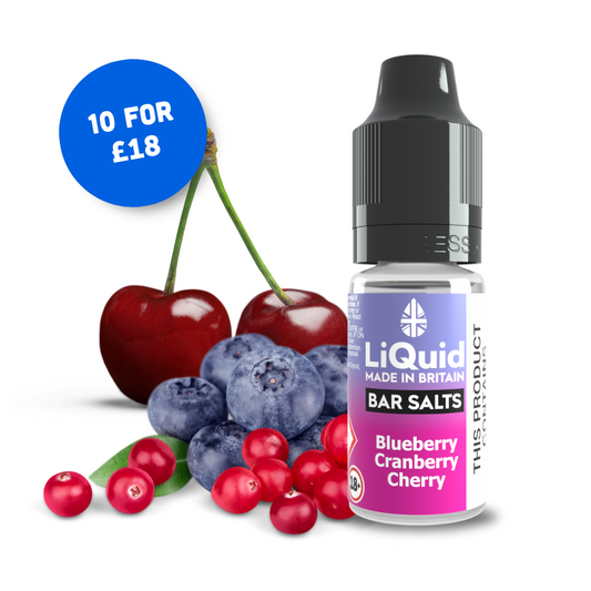 
Blueberry Cranberry Cherry Bar Salt Vape Juice Nic Salt