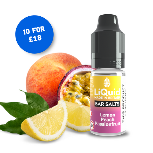 
Lemon Peach Passionfruit Bar Salt Vape Juice Nic Salt