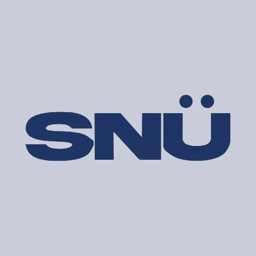 Blue 'SNu' logo on a light gray background