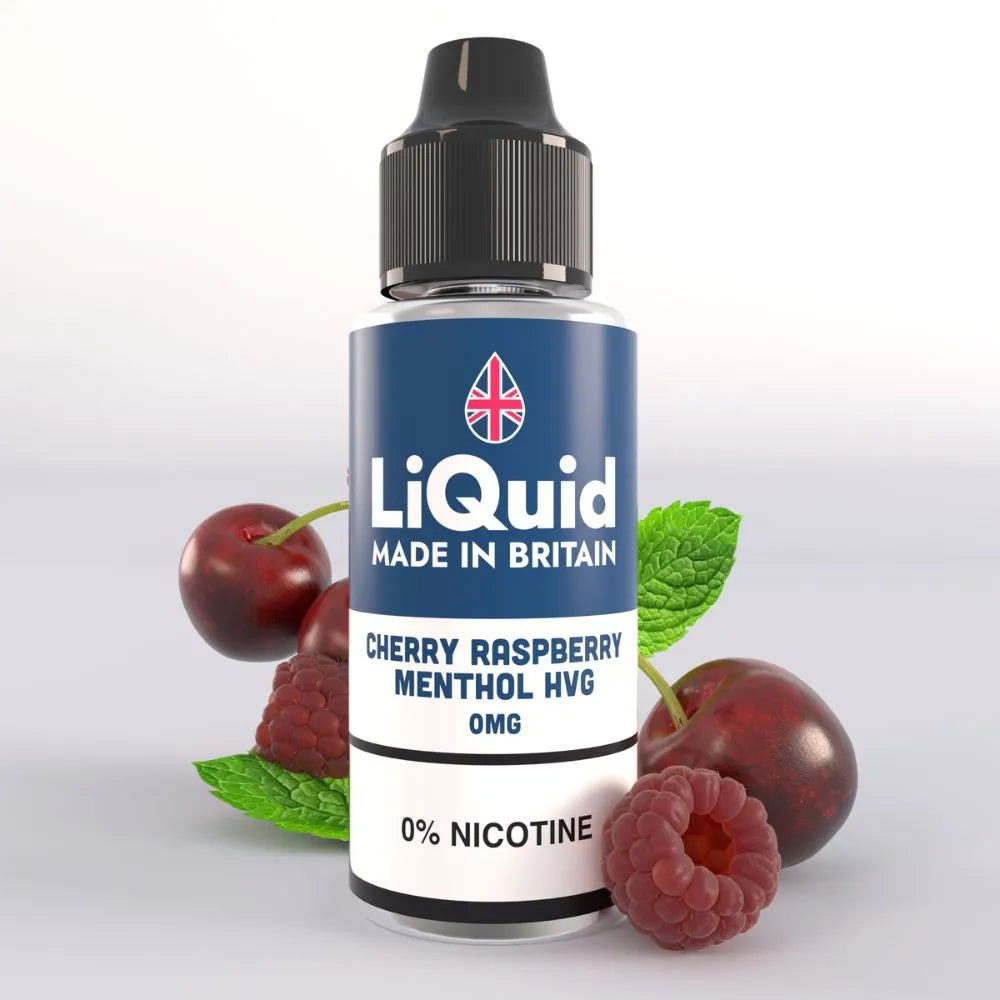 Cherry Raspberry Menthol HVG 100ml Shortfill E-Liquid UK Made Vape Juice