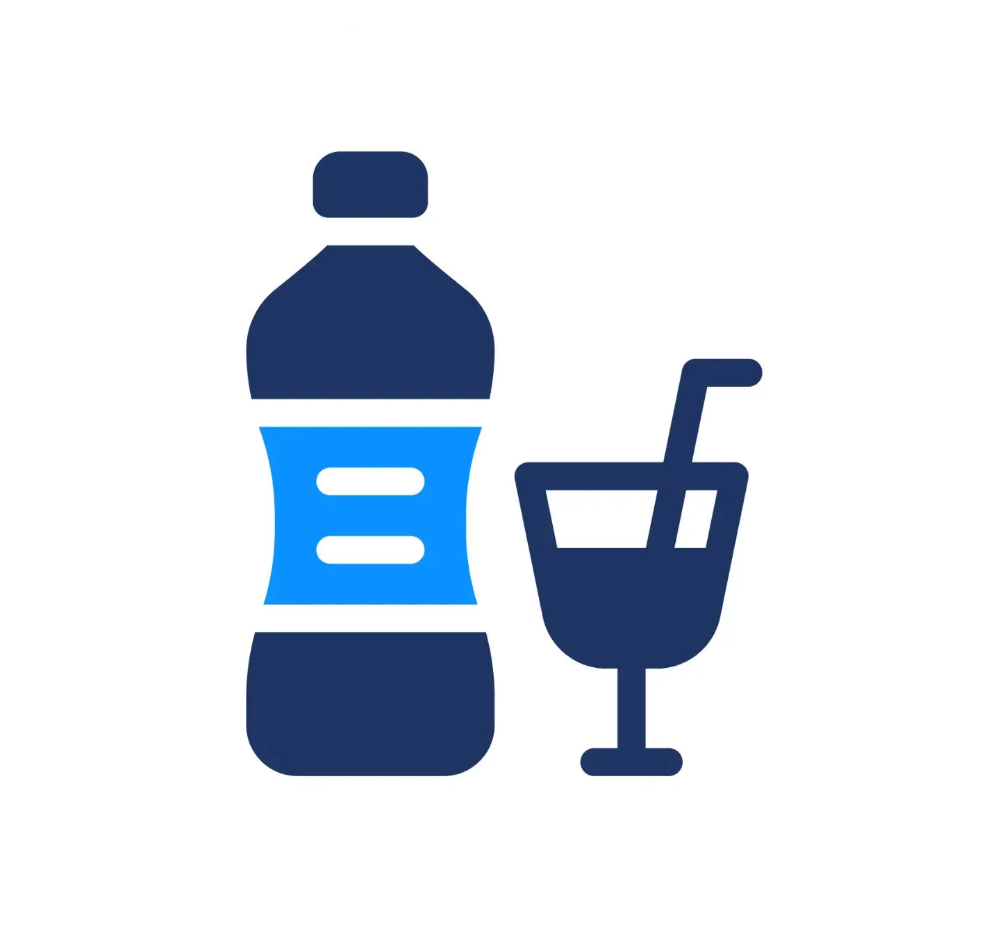 Bottle and glass drink icon