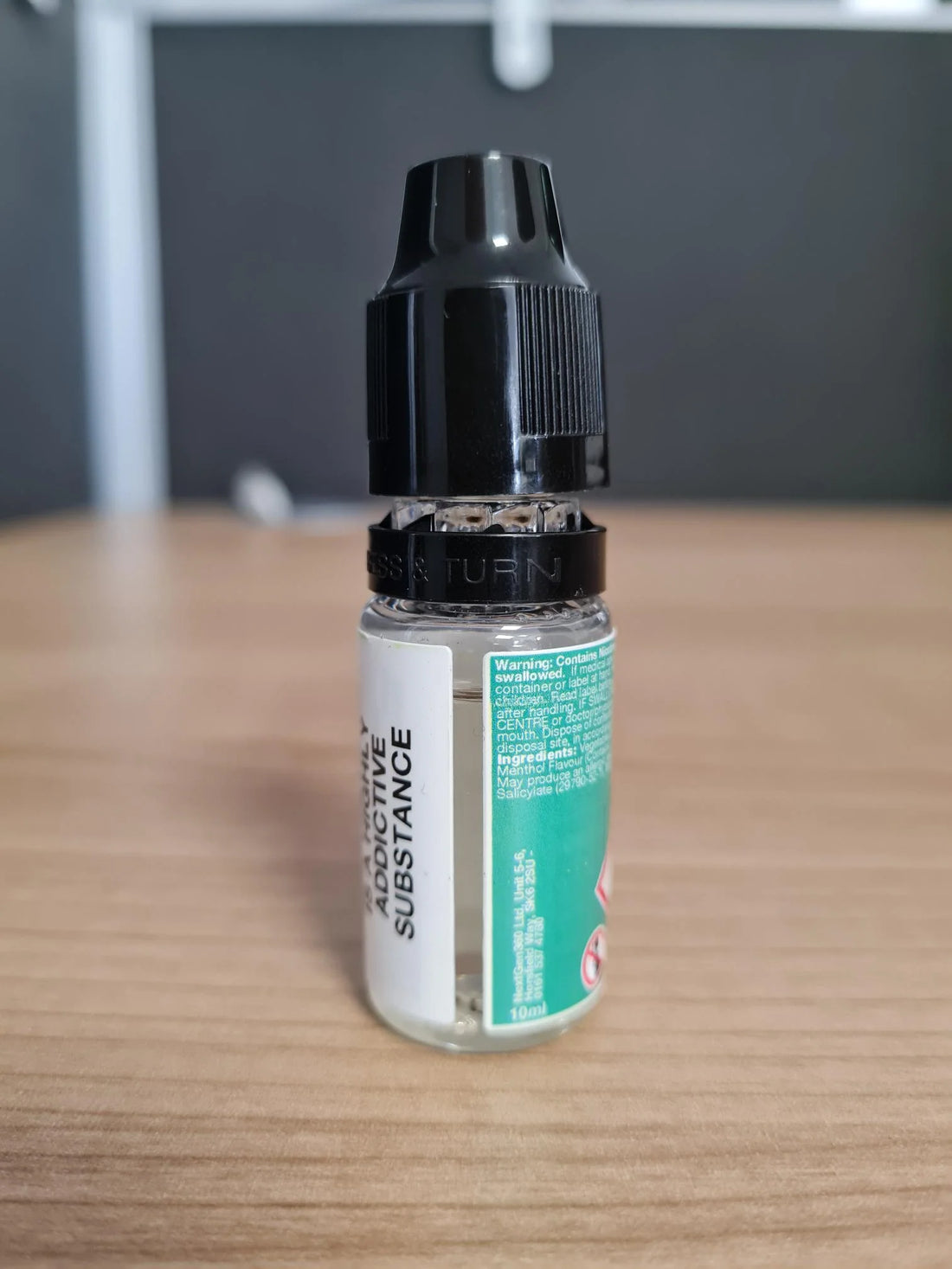 Example of a freshly poured e-liquid
