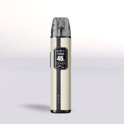 White Elf Bar Elfx Pro Vape device with digital display on a light gray background