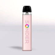 Pink Geek Vape Sonder Q2 vape device with 'Sonder' branding on a light gray background