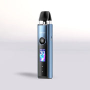 Blue  Geek Vape Wenax Q Pro vape device with digital display on a light gray background