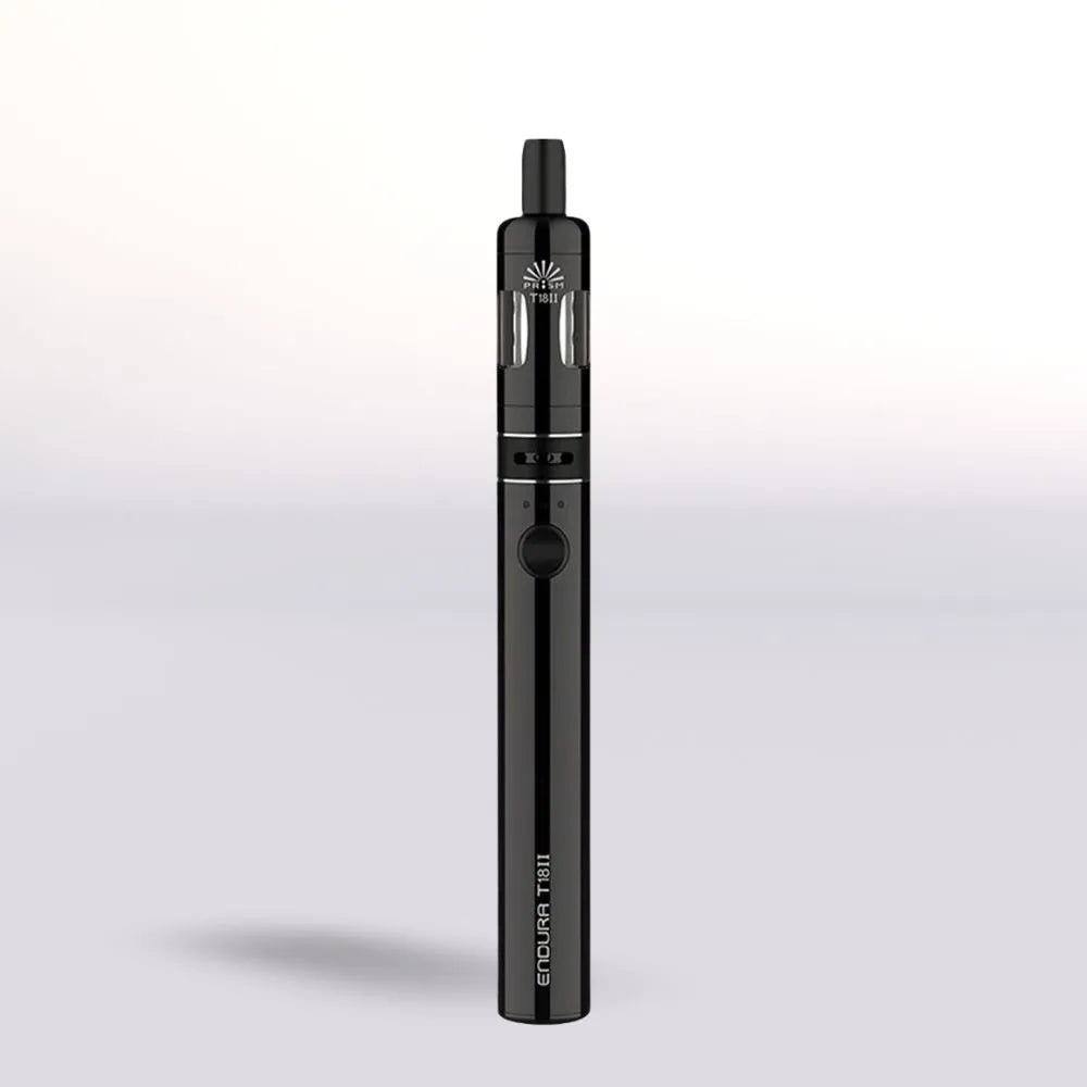 Black INNOKIN Endura T18 II Vape device with brand name on a light gray background