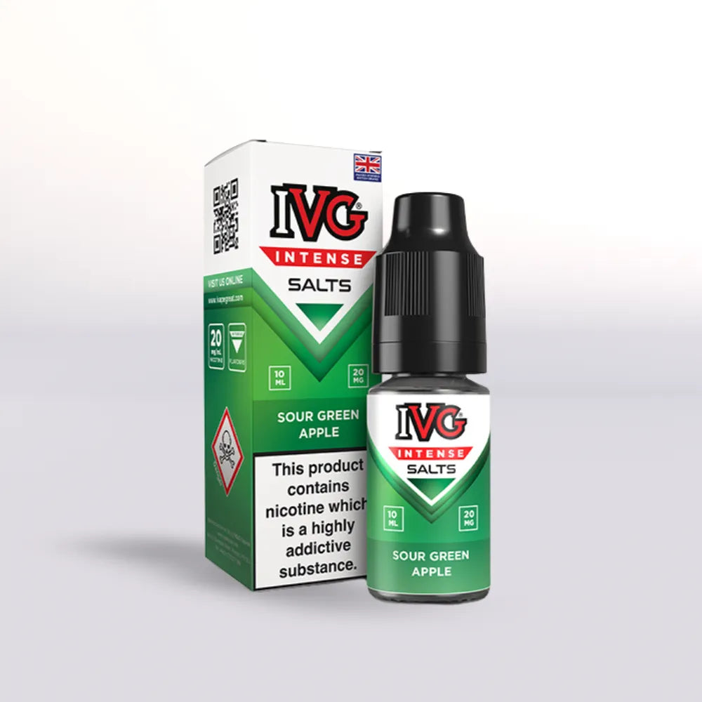 IVG Intense Salts Sour Green Apple Nicotine Salt Vape Juice - 20mg