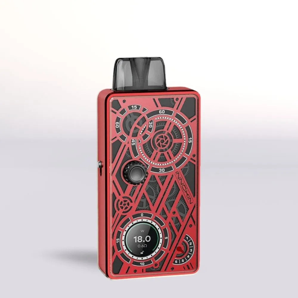 Innokin Klypse Mecha Sapphire Crimson vape device on a white background