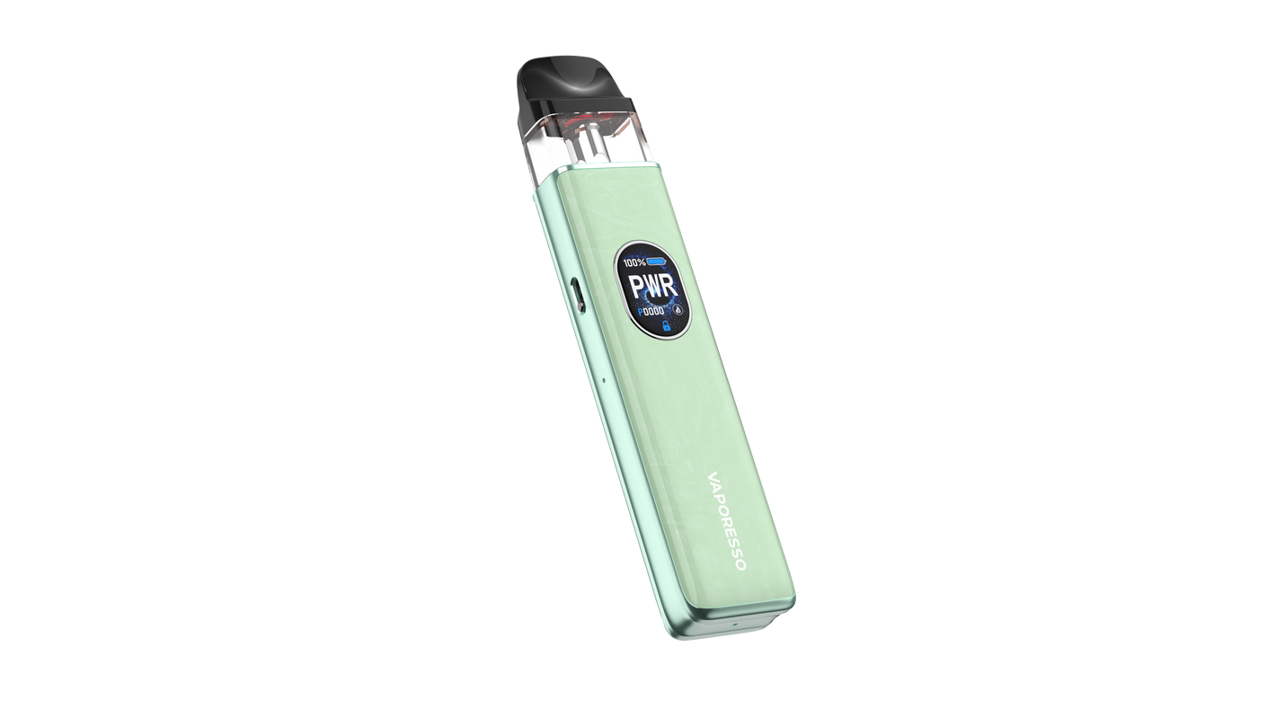 
xros 5 device in green at an angle