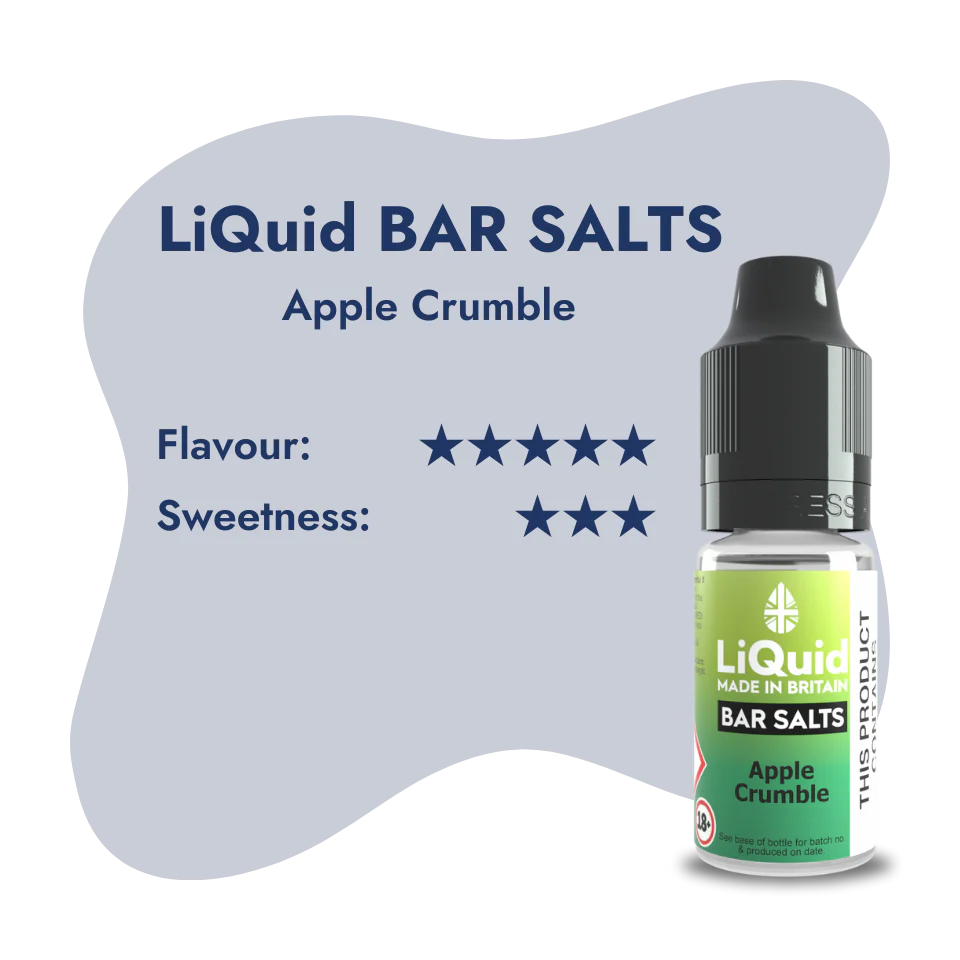 LiQuid Apple Crumble Bar Salts UK Made 