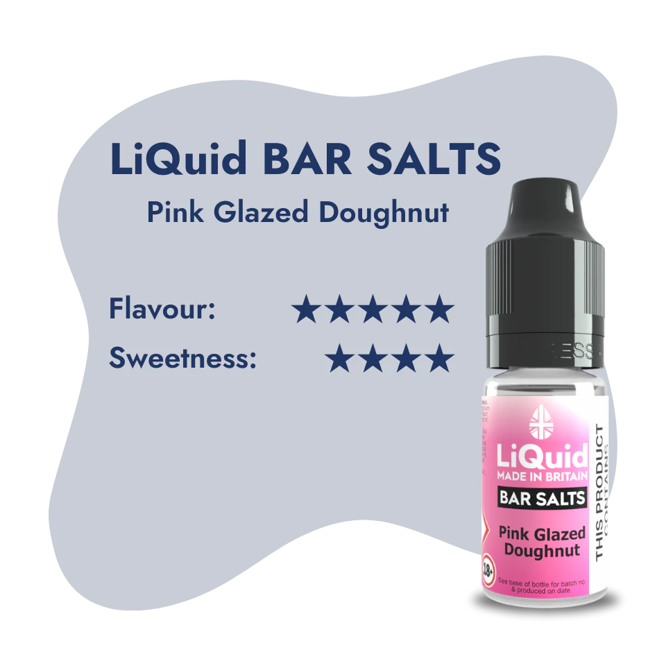 LiQuid Pink Glazed Doughnut Bar Salts UK Made 