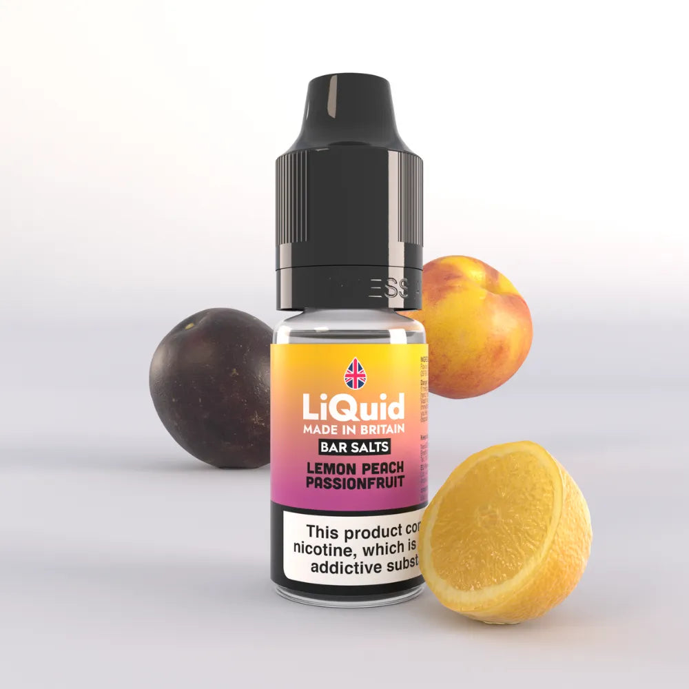 LiQuid Bar Salts Vape Juice 10ml - Lemon Peach Passionfruit