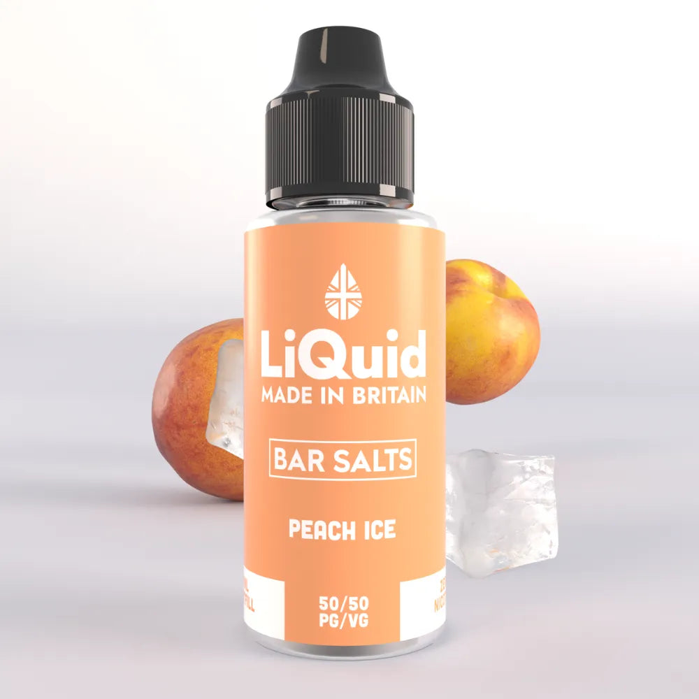 LiQuid Peach Ice Bar Salts Shortfill Vape Juice 100ml