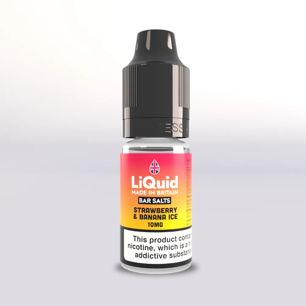 LiQuid Bar Salts Vape Juice 10ml - Strawberry & Banana Ice 10mg