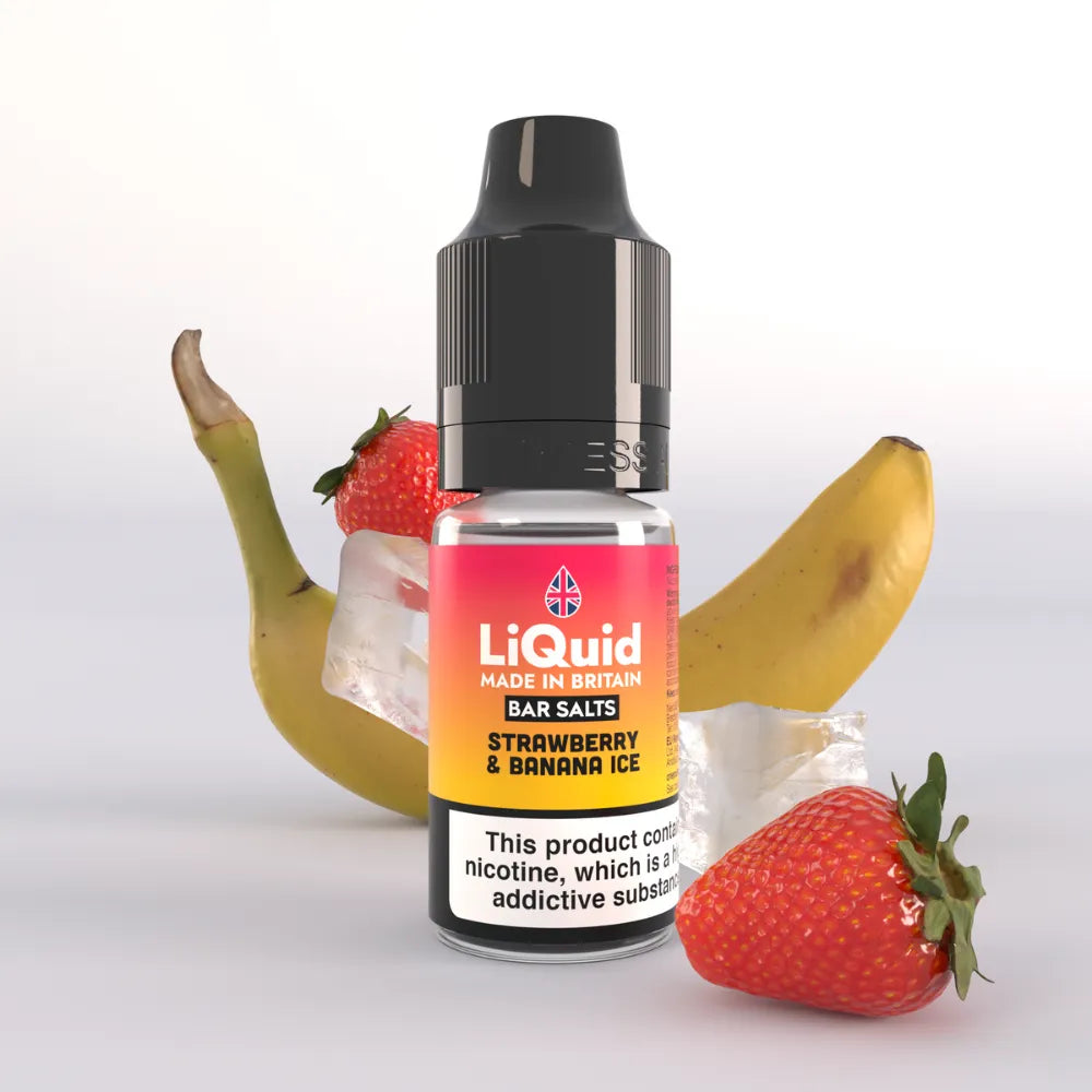 LiQuid Bar Salts Vape Juice 10ml - Strawberry & Banana Ice