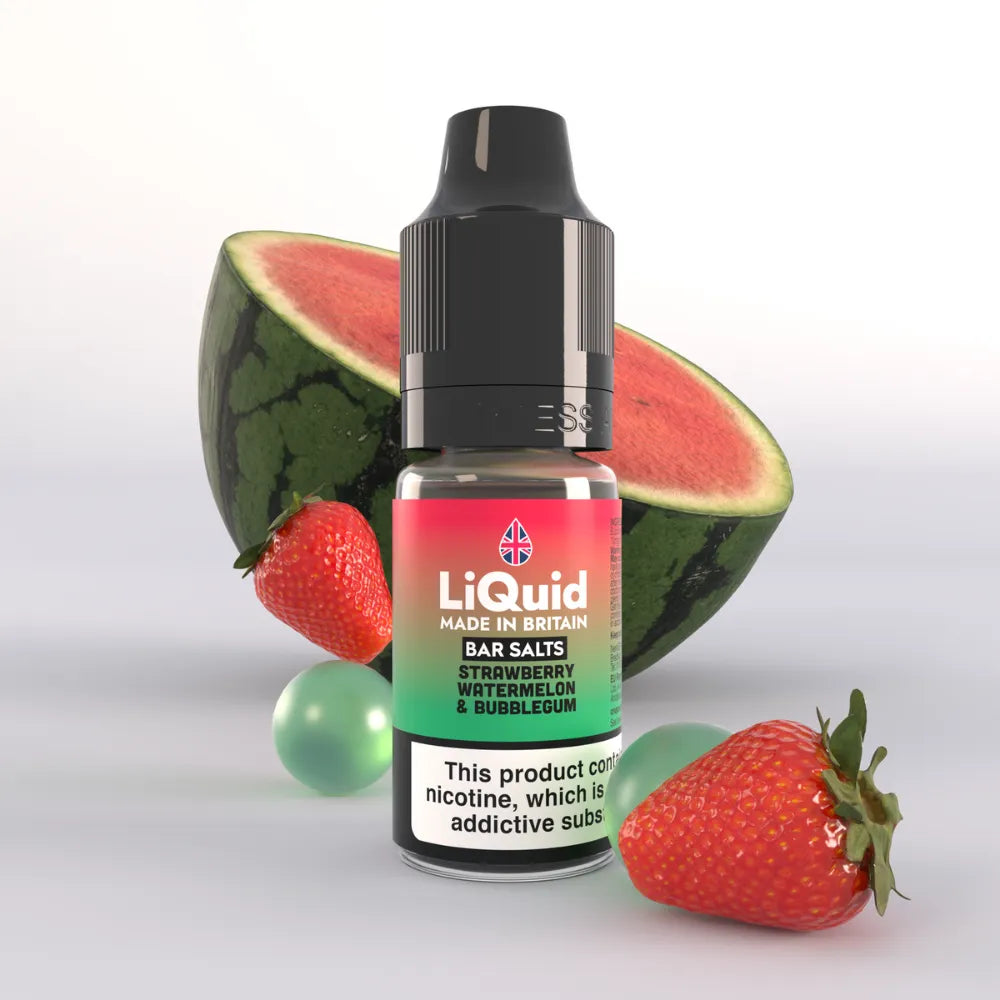 LiQuid Bar Salts Vape Juice 10ml - Strawberry Watermelon & Bubblegum
