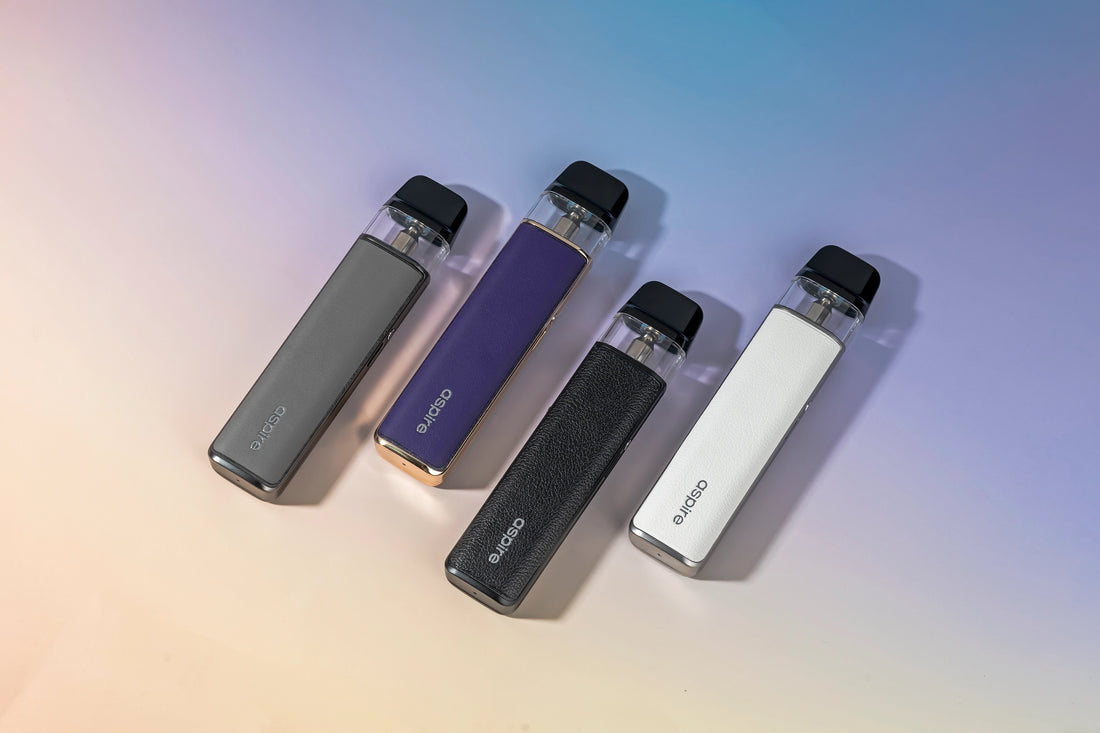 Four Aspire Loomix device designs on gradient background