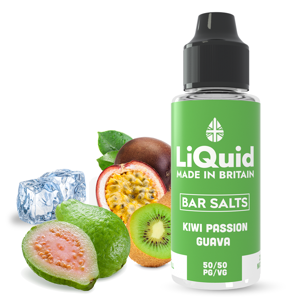 LiQuid Made in UK Bar sats Kiwi passion gauva 50/50 shortfill 100ml