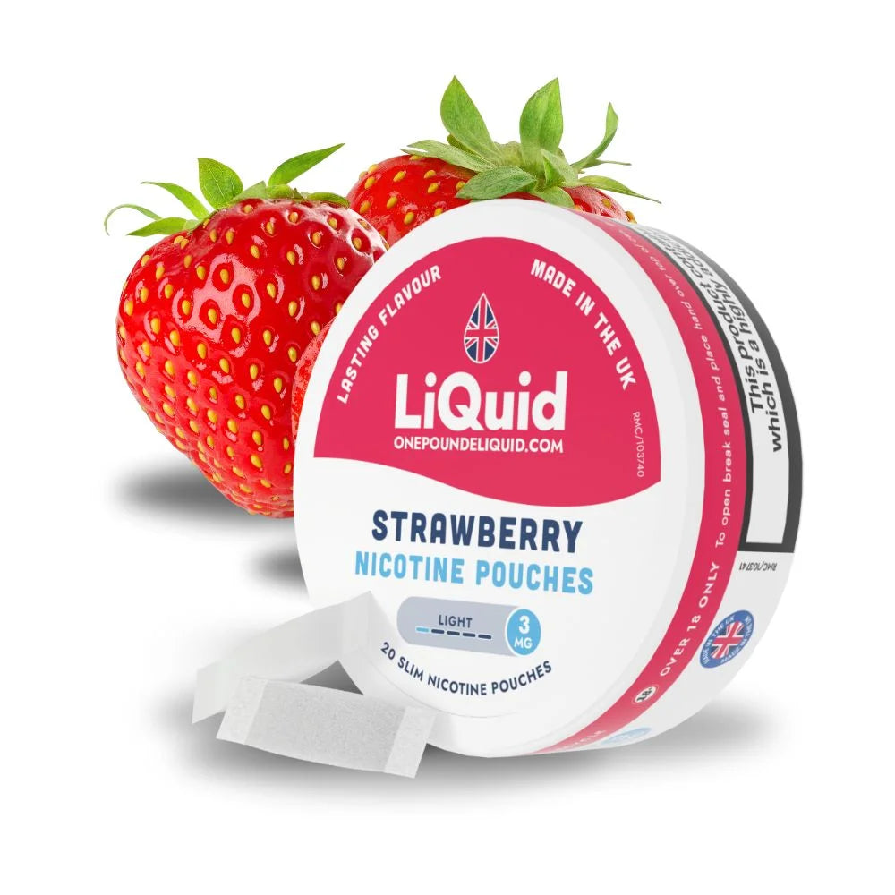 
LiQuid Strawberry Nicotine Pouches - 3mg Light Strength