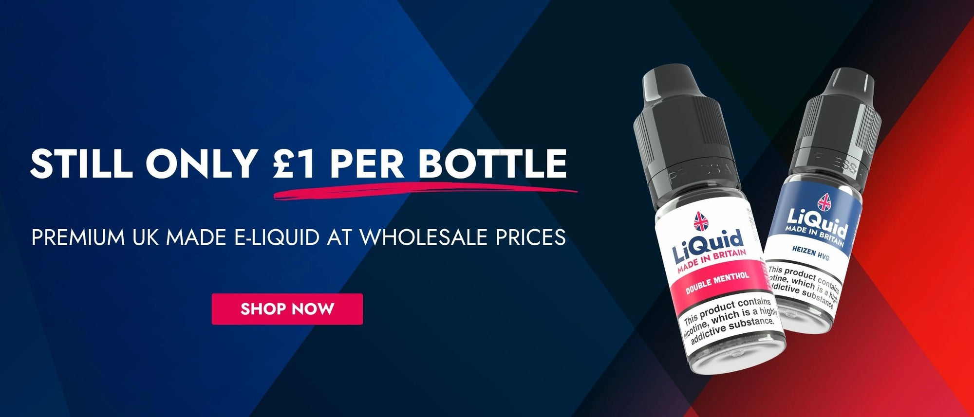 One Pound E-Liquid Cheap Vape Juice Homepage Desktop Banner