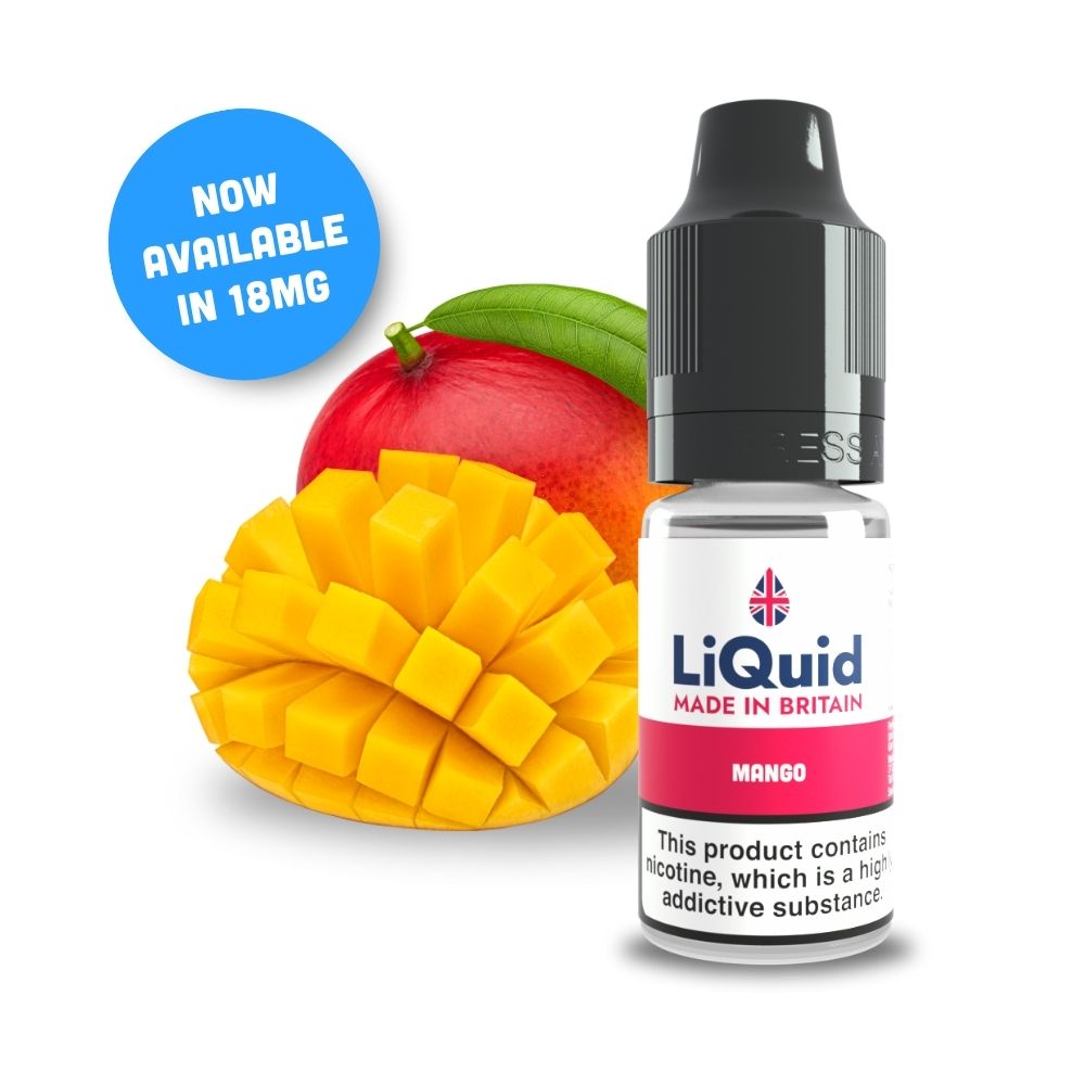 
Mango vape juice by LiQuid. Now available in 18mg.