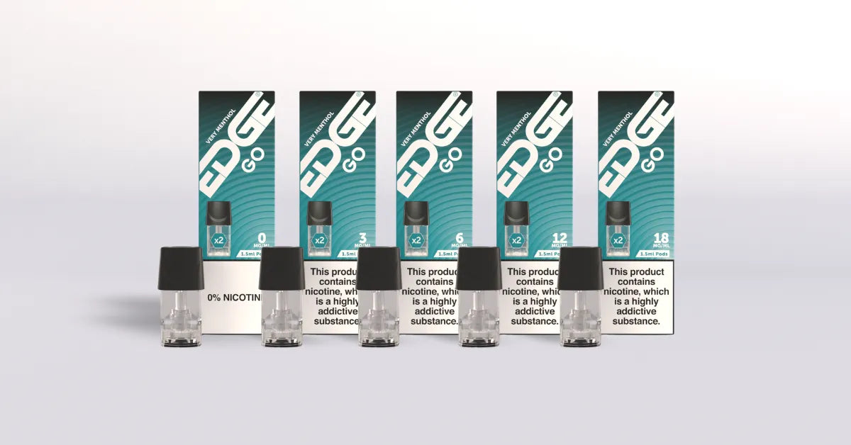 EDGE Go Very Menthol Prefilled Pods in 0mg, 3mg, 6mg, 12mg and 18mg