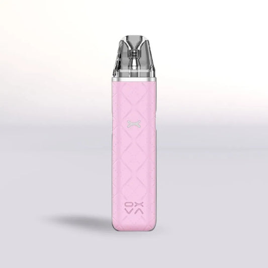 
Pink Oxva Xlim Go Pod vape device with a textured design on a light gray background