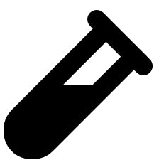 Black silhouette of a test tube on a white background