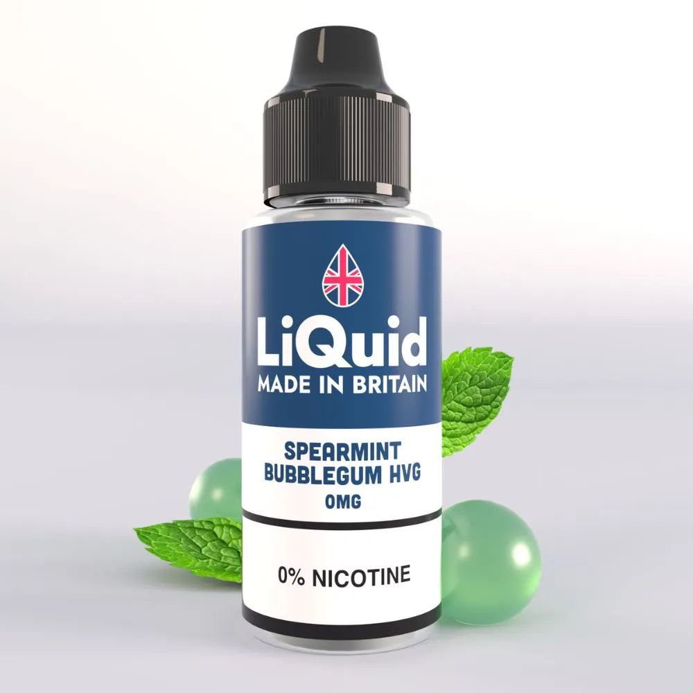 Spearmint Bubblegum HVG 100ml Shortfill E-Liquid UK Made Vape Juice