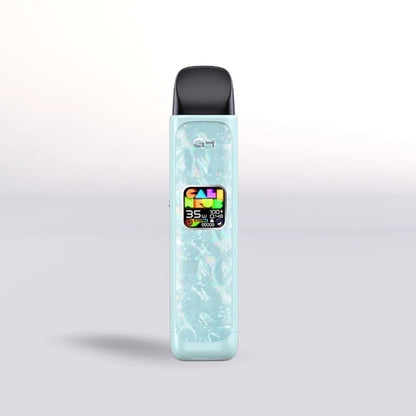 
Uwell Caliburn G4 Pod vape device light blue on a gray background